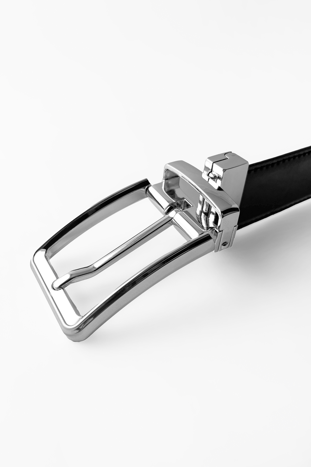 Silver Plain Reversible Belt