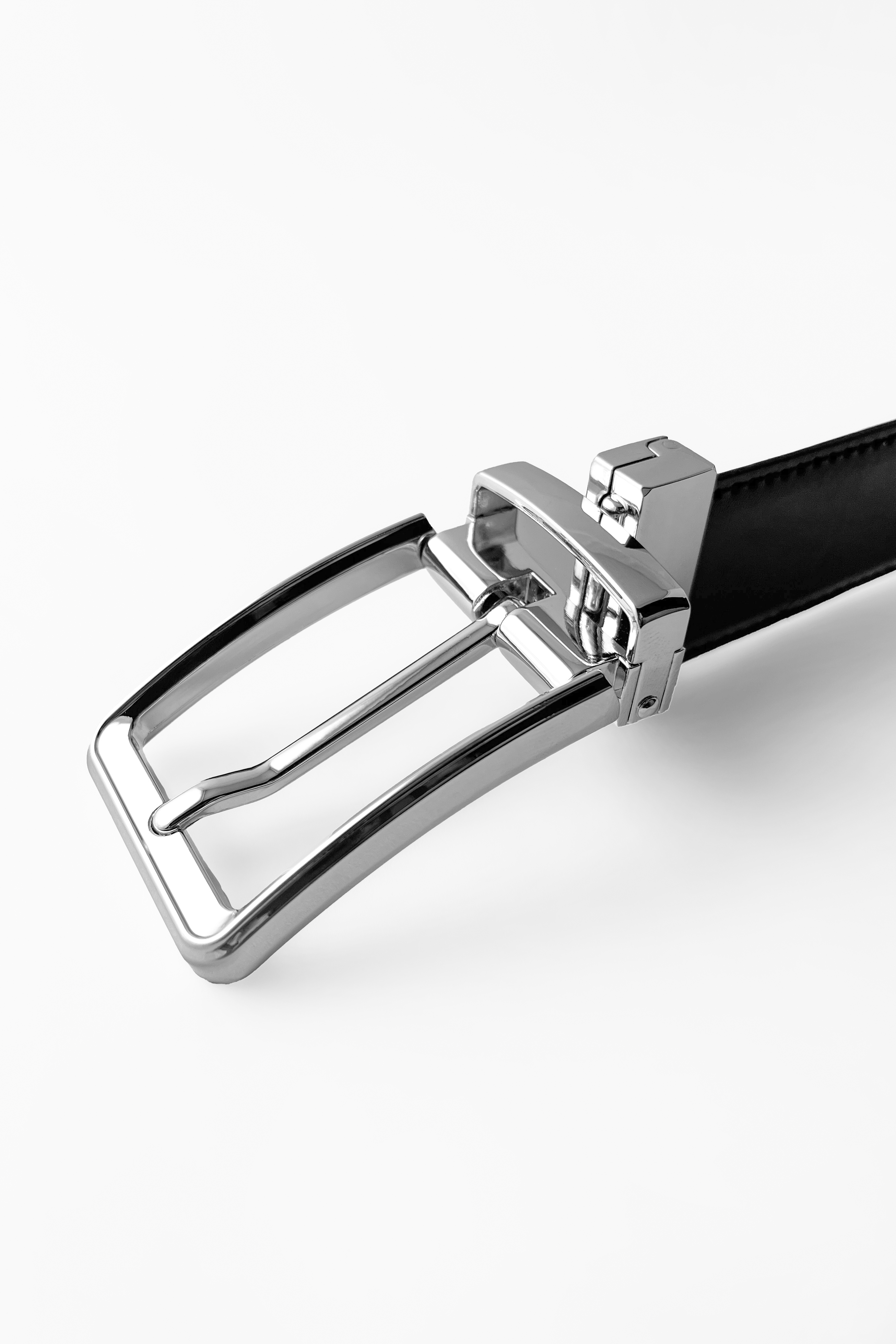 Silver Plain Reversible Belt
