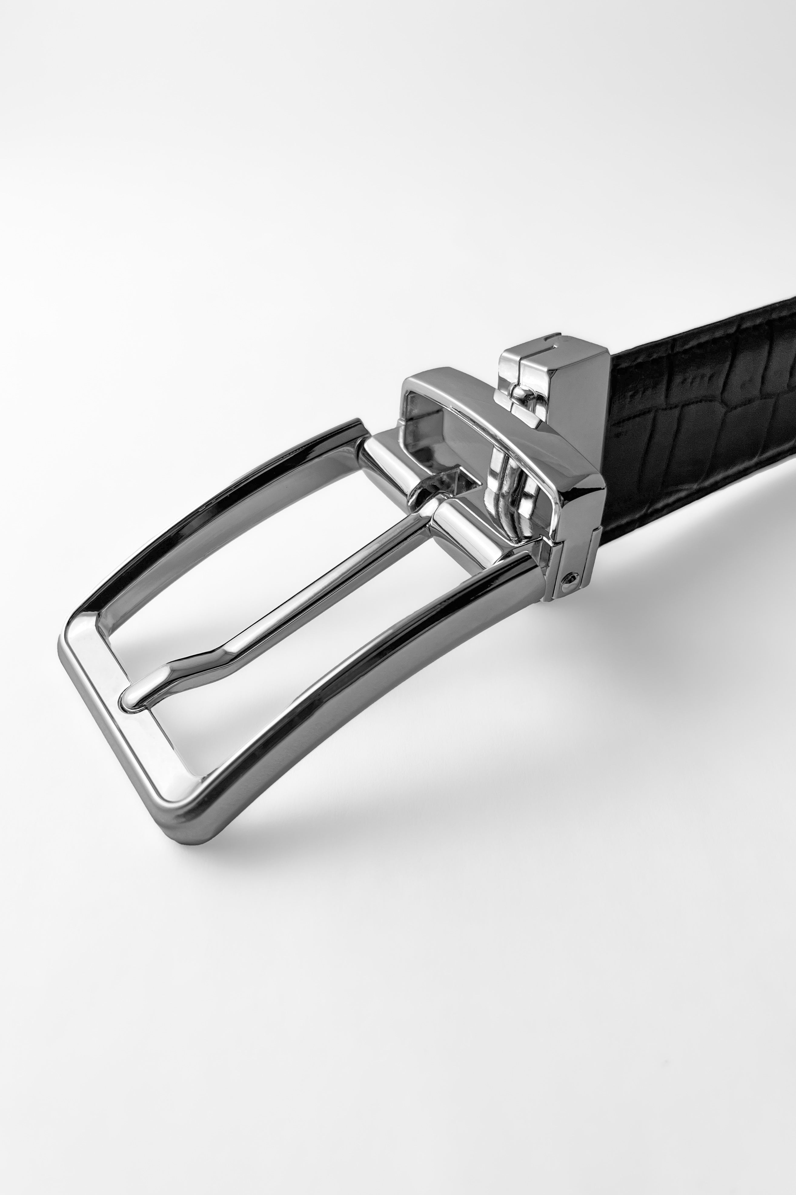 Silver croc Reversible Belt
