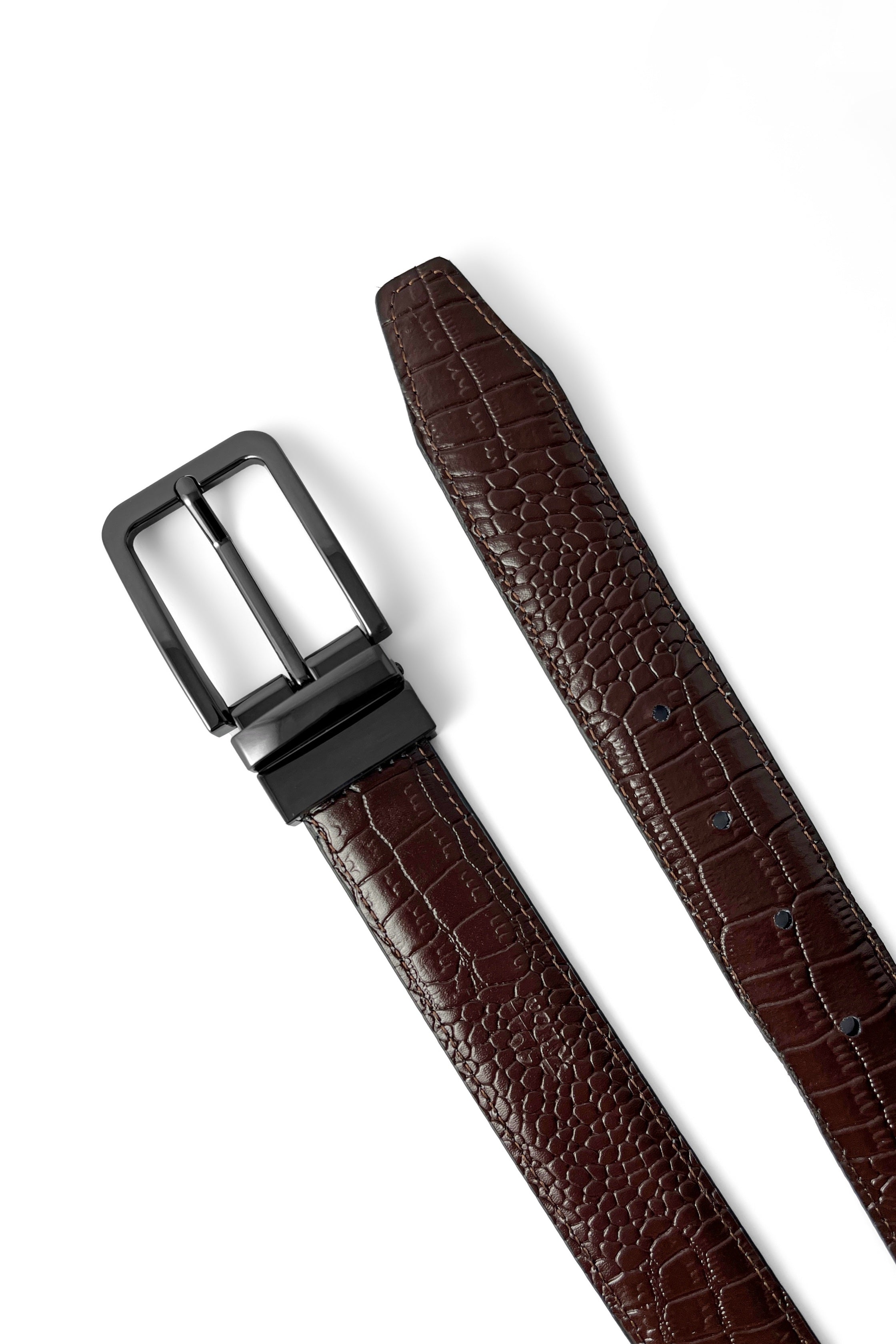 Black croc Reversible Belt