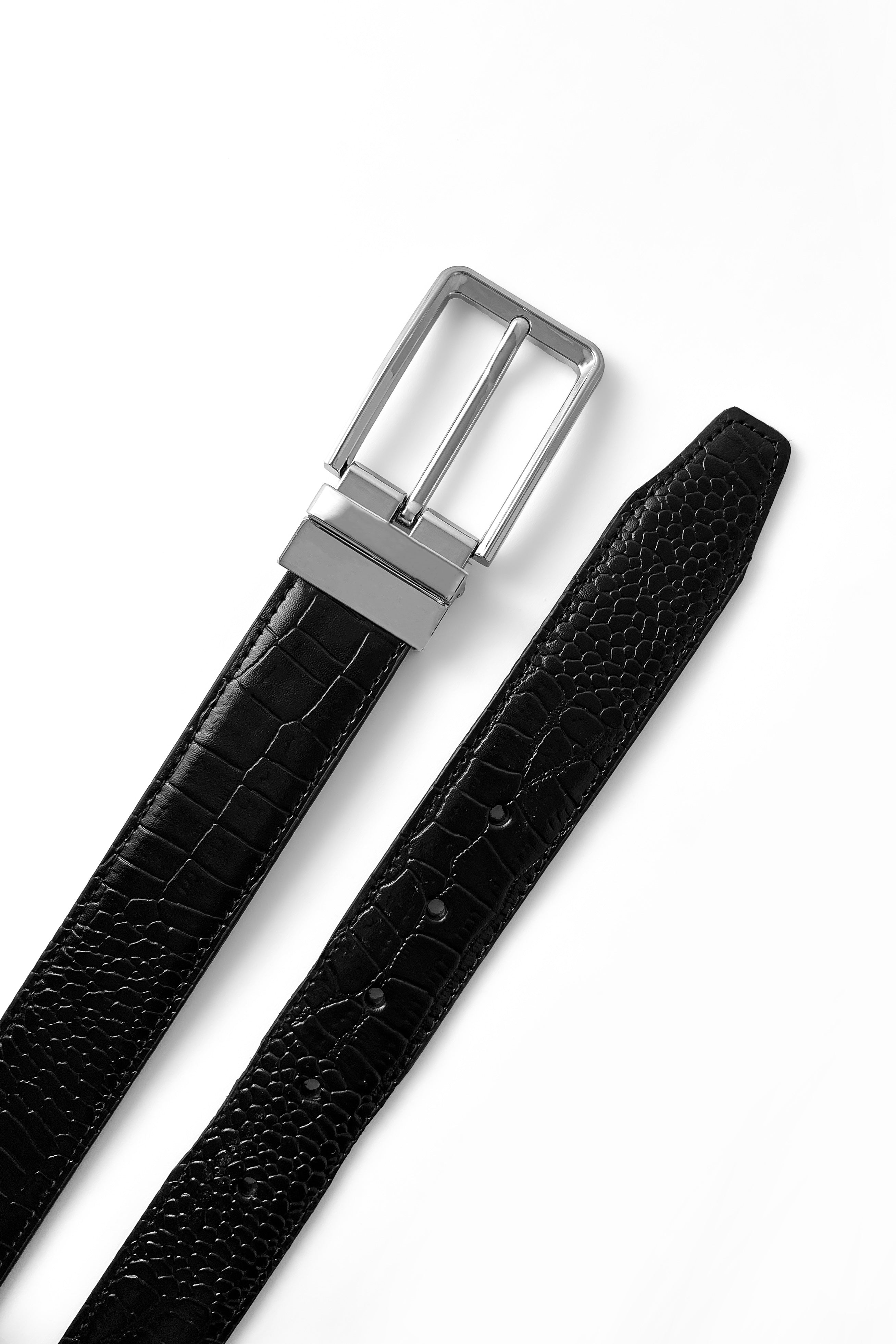 Silver croc Reversible Belt