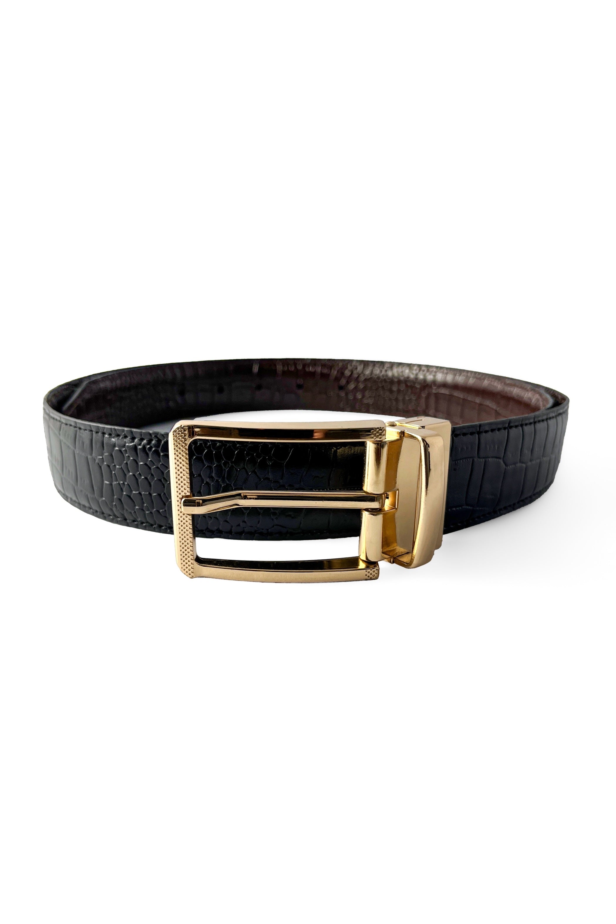 Gold Croc Reversible Belt