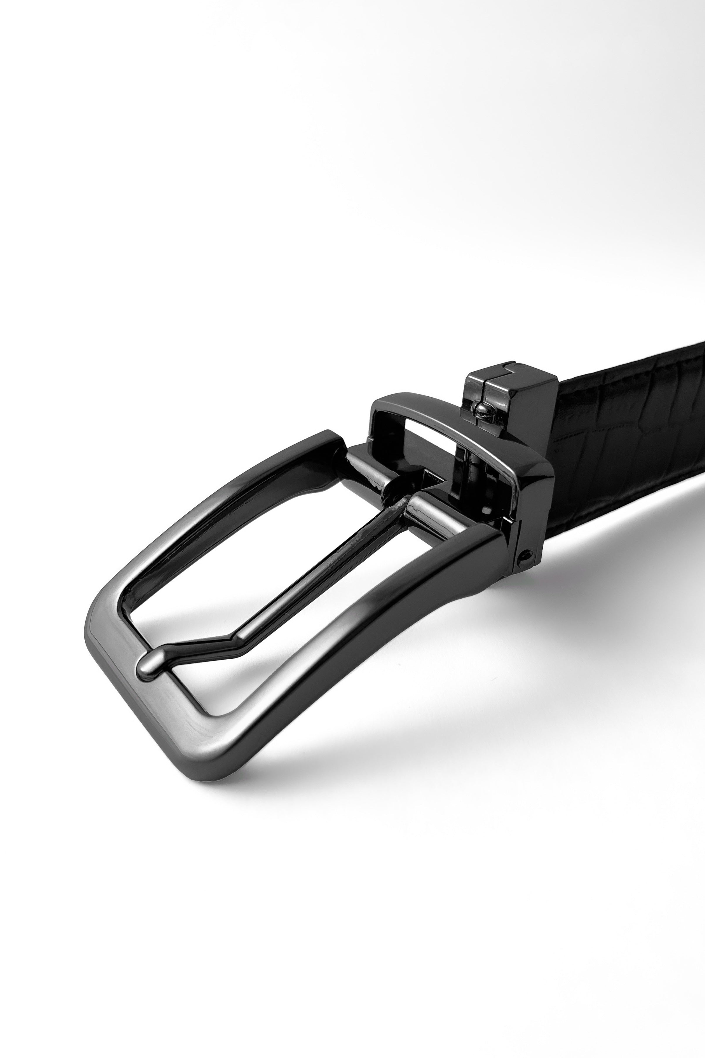 Black croc Reversible Belt