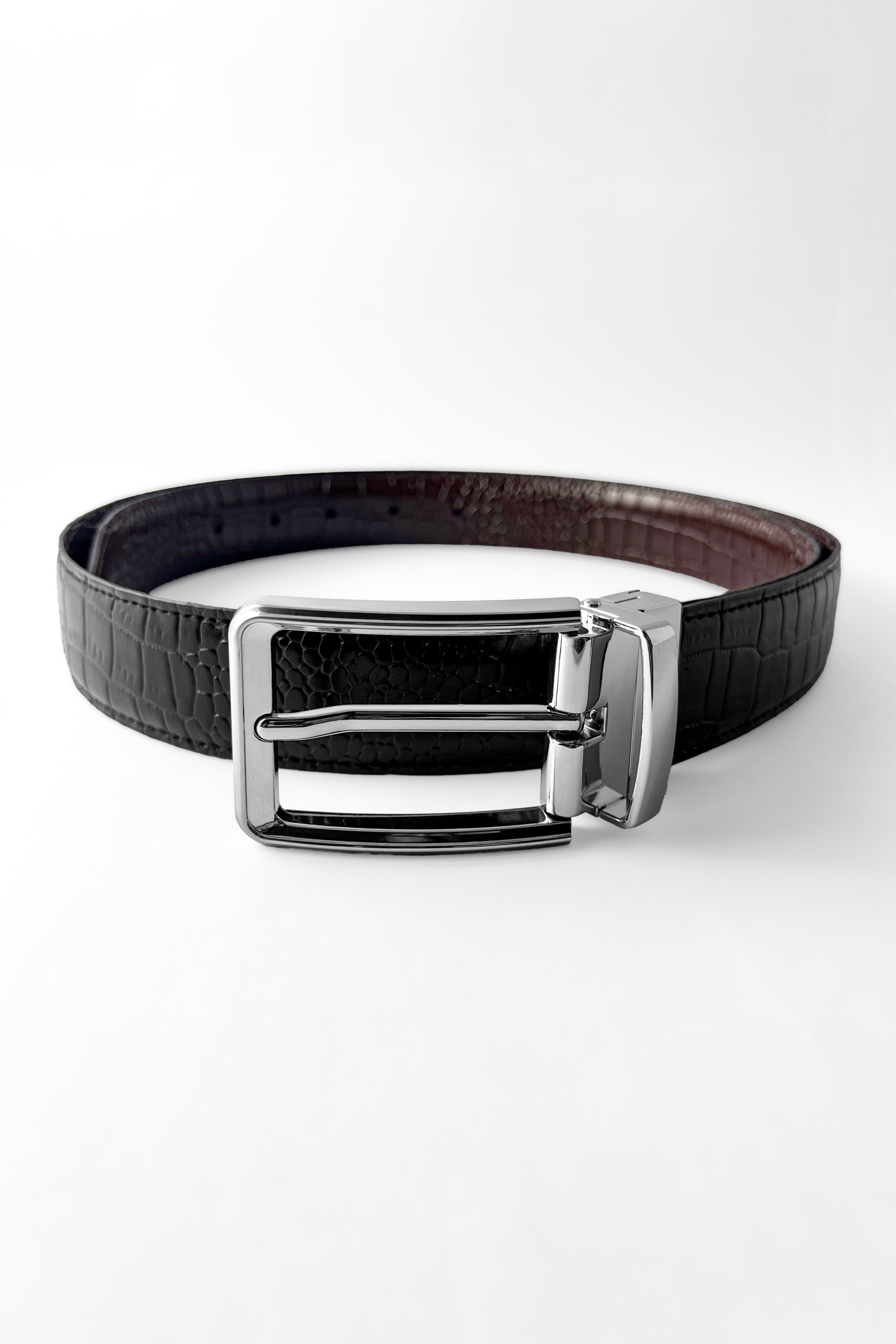 Silver croc Reversible Belt