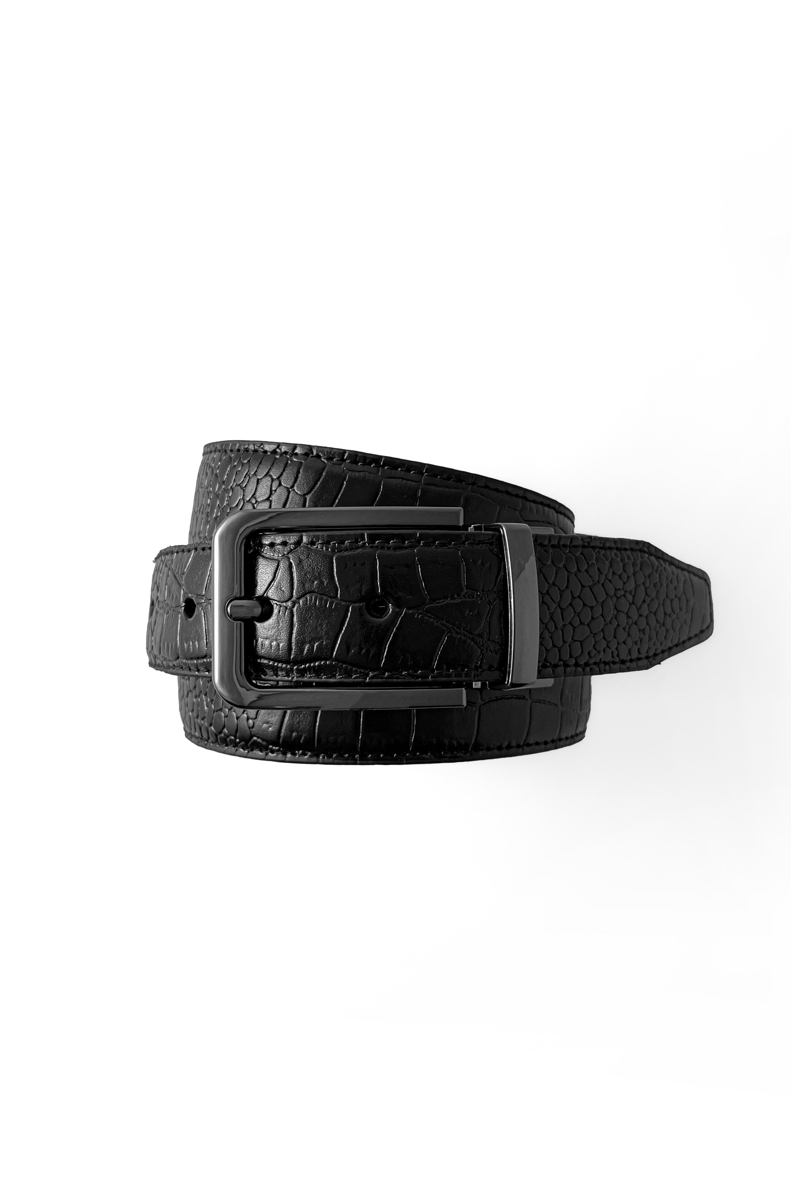 Black croc Reversible Belt