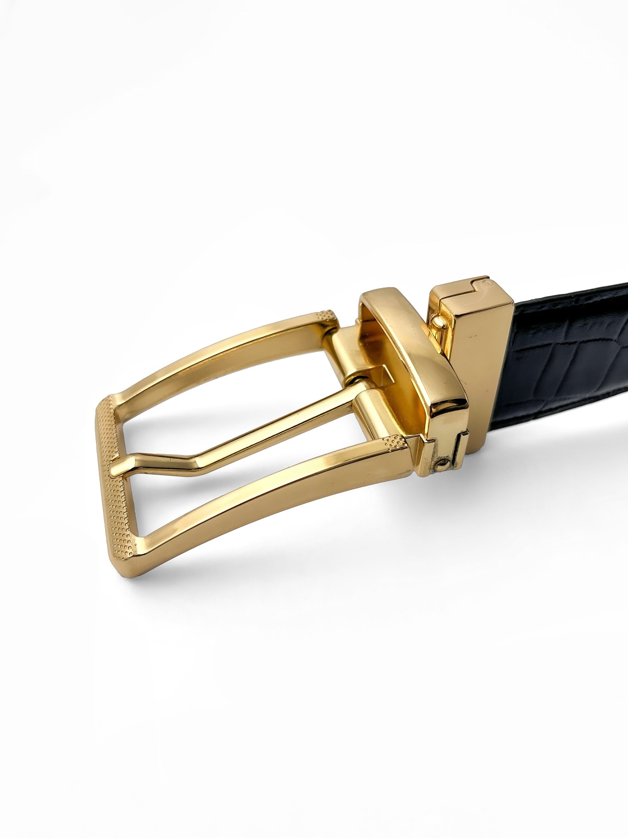 Gold Croc Reversible Belt