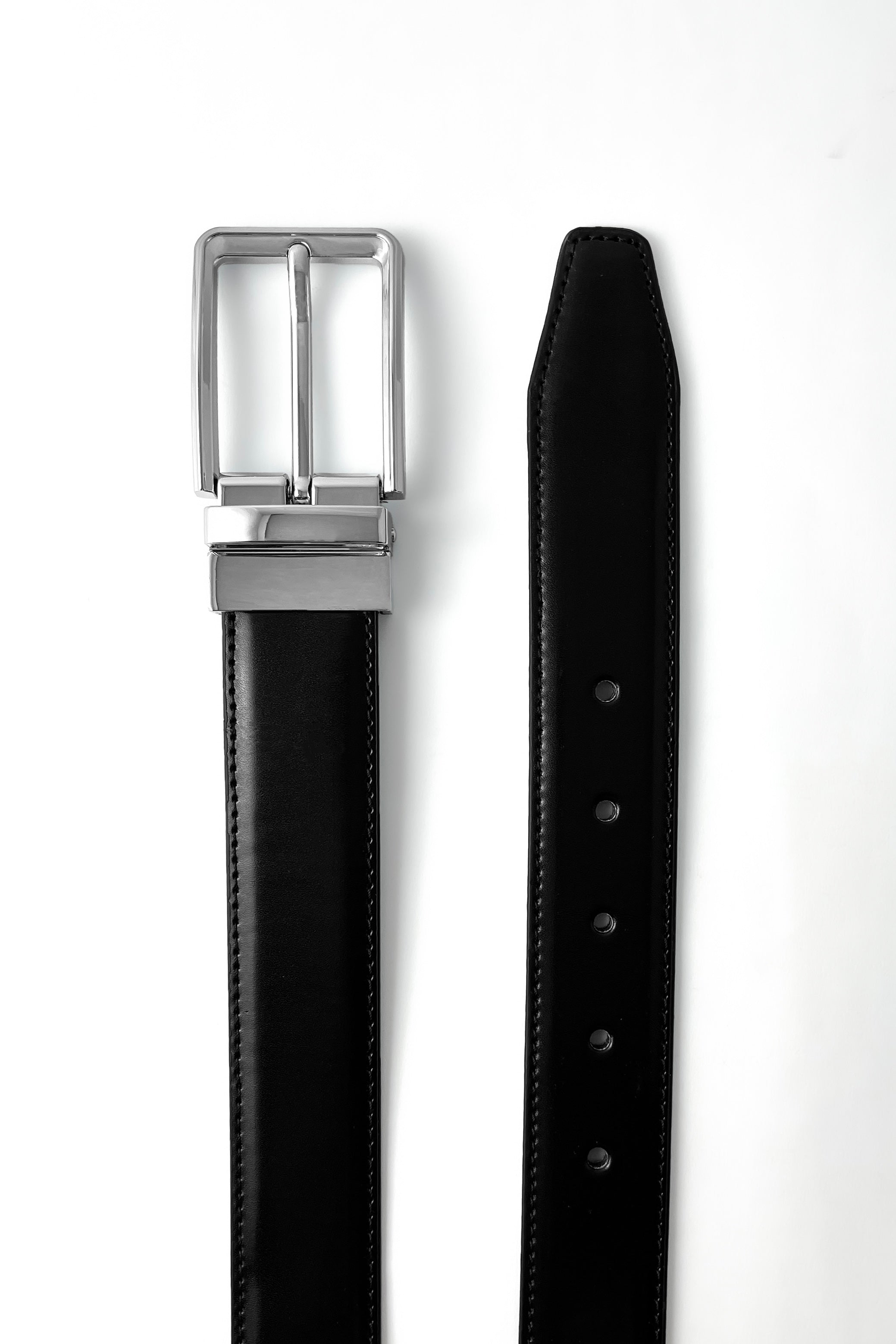 Silver Plain Reversible Belt