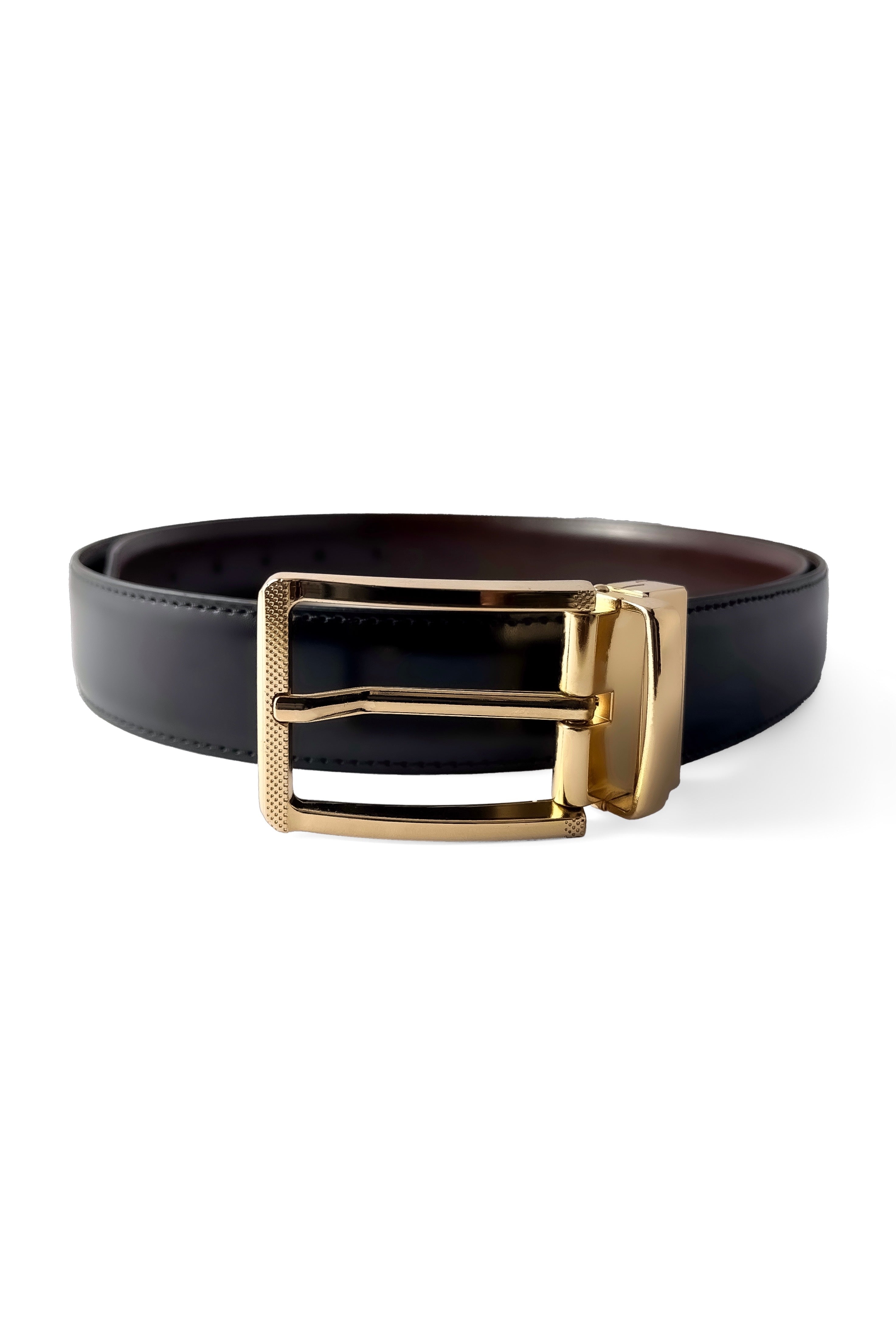 Gold Plain Reversible Belt